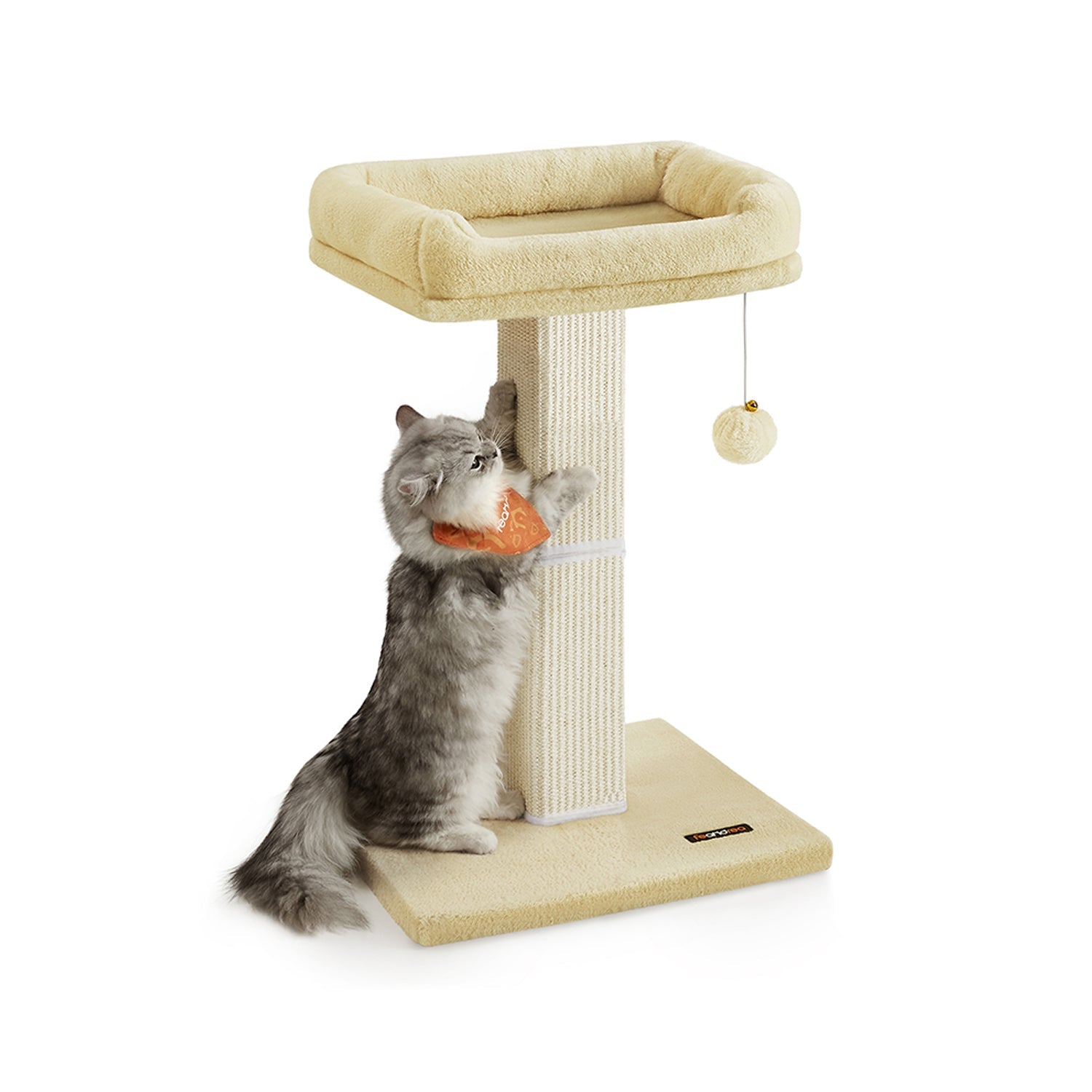 Cat Scratching Post – Woven Sisal – Beige – 71 cm Tall Climbing Tower