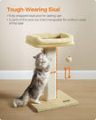 Cat Scratching Post – Woven Sisal – Beige – 71 cm Tall Climbing Tower