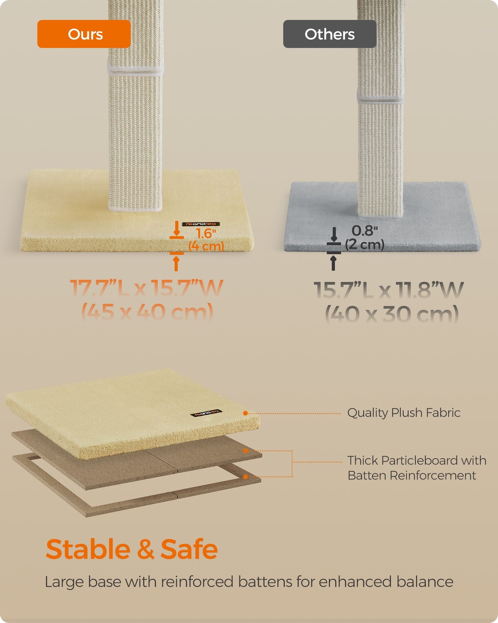 Cat Scratching Post – Woven Sisal – Beige – 71 cm Tall Climbing Tower