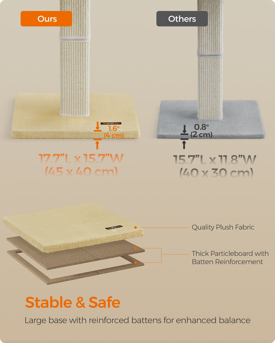 Cat Scratching Post – Woven Sisal – Beige – 71 cm Tall Climbing Tower