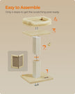 Cat Scratching Post – Woven Sisal – Beige – 71 cm Tall Climbing Tower