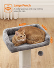 Cat Scratching Post – Wood – Natural – Multi-Level Climbing Tower
