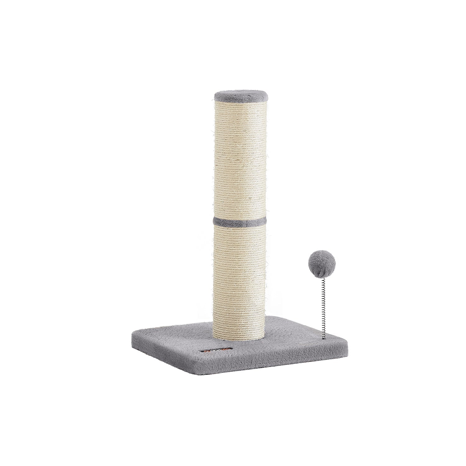Cat Scratching Post – Sisal – Dove Grey – 85 cm with Spring Pompom and Built-in Bell