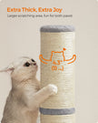 Cat Scratching Post – Sisal – Dove Grey – 85 cm with Spring Pompom and Built-in Bell