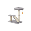 Multifunctional Cat Scratching Post – Wood – Light Grey – With Bed and Rotatable Scratching Ramp