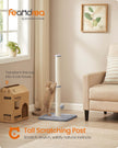 Cat Scratching Post – Sisal – Dove Grey – 85 cm Tall with Spring Toy
