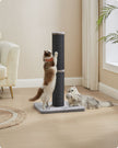 Cat Scratching Post – Sisal – Ink Black – 85 cm Tall with Spring Pompom and Built-in Bell