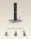 Cat Scratching Post – Sisal – Ink Black – 85 cm Tall with Spring Pompom and Built-in Bell