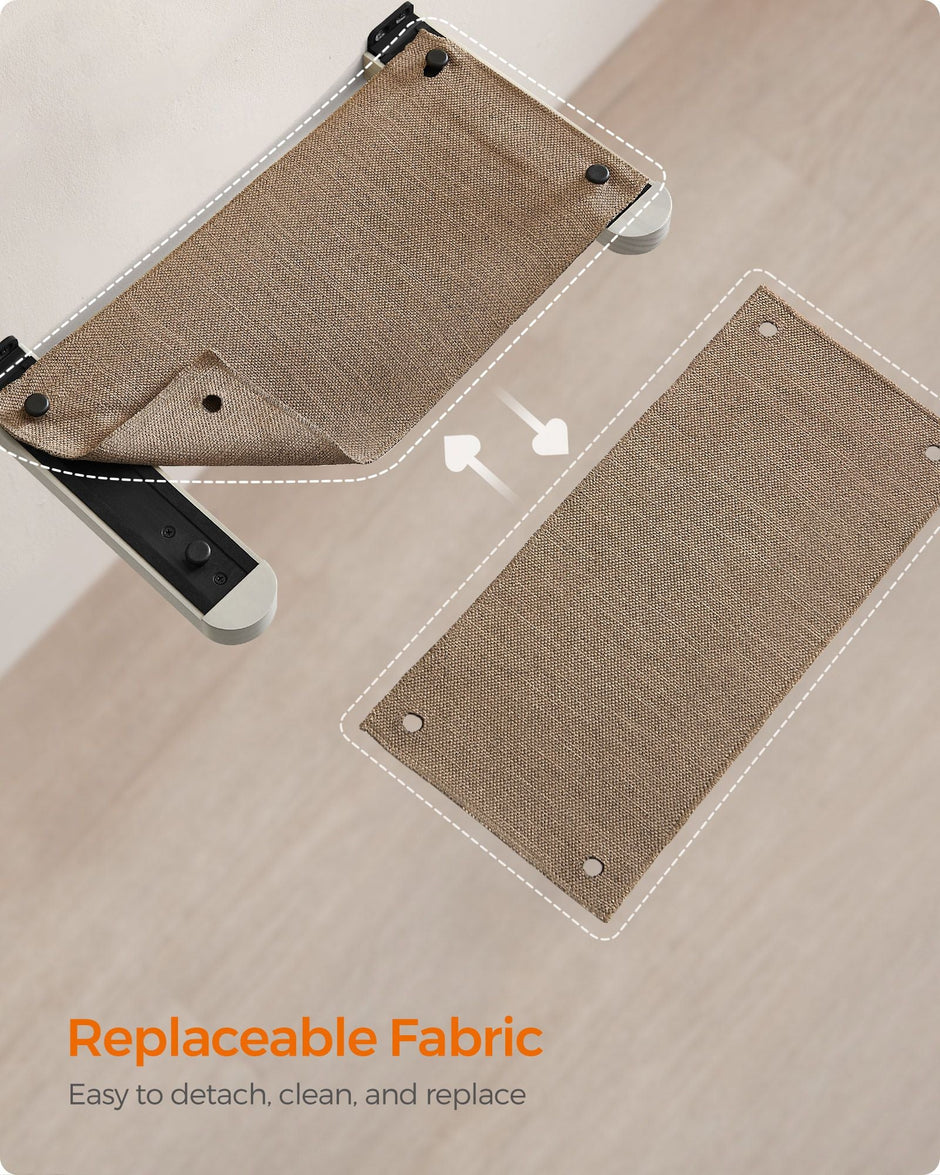 Wall-Mounted Cat Hammock – Wood – Natural – Space-Saving Design