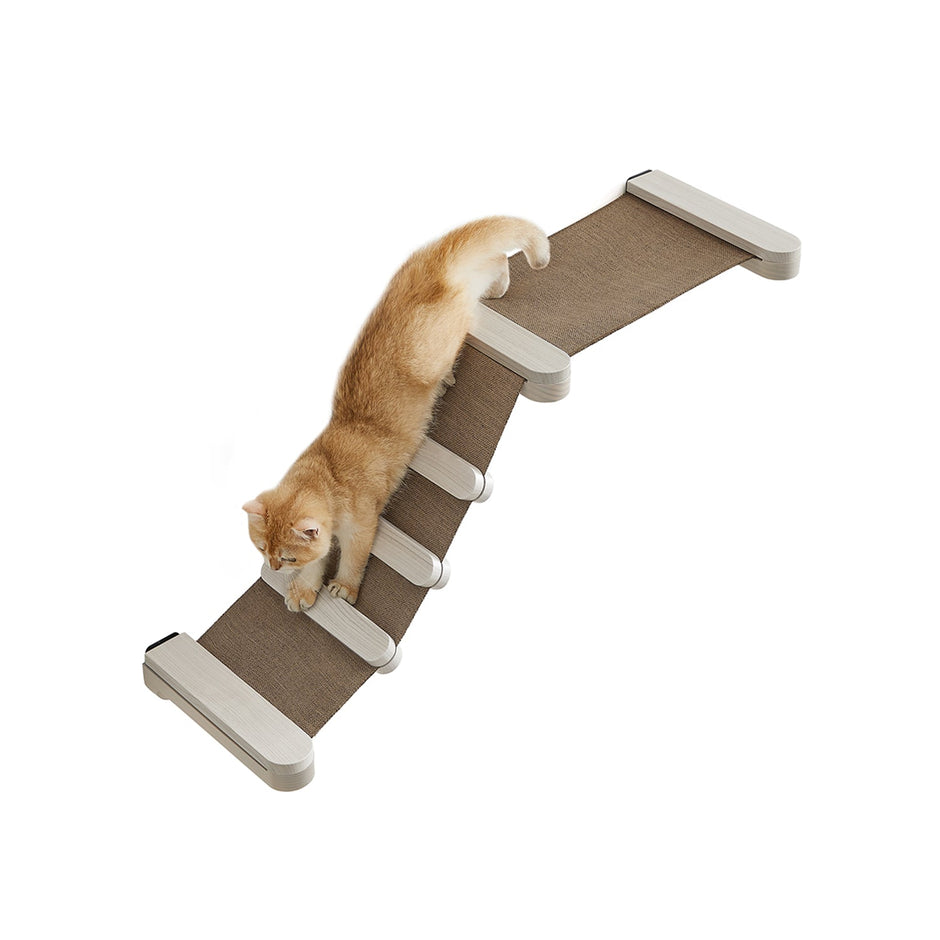 Wall-Mounted Cat Climbing Hammock – Fabric – Grey – Space-Saving Design