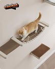 Wall-Mounted Cat Bridge – Wood – Natural – Quick Assembly with Replaceable Fabric Pad