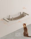 Wall-Mounted Cat Bridge – Wood – Natural – Quick Assembly with Replaceable Fabric Pad