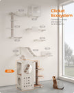 Cat Tree – Wood and Fabric – Natural – Includes Scratching Post and Soft Ladder