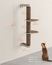 Wall-Mounted Cat Scratching Post – Engineered Wood – Natural – With Dual Perches