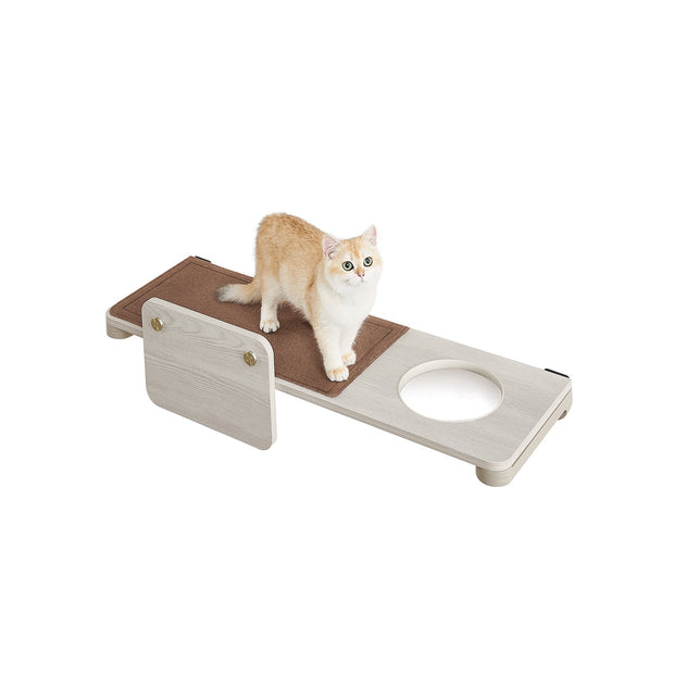 Wall-Mounted Cat Shelf – Wood – Natural Finish – Large with Felt Pad