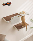Wall-Mounted Cat Shelf – Wood – Natural Finish – Large with Felt Pad
