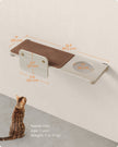 Wall-Mounted Cat Shelf – Wood – Natural Finish – Large with Felt Pad