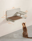 Wall-Mounted Cat Food Station – Wood – Natural Finish – Elevated Bowls Design