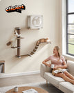 Cat Wall Furniture Set – Engineered Wood – Natural Finish – Includes 5 Pieces