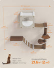 Cat Wall Furniture Set – Engineered Wood – Natural Finish – Includes 5 Pieces