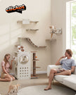 Cat Wall Furniture Set – Wood – Natural Finish – Includes 7 Pieces