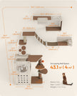 Cat Wall Furniture Set – Wood – Natural Finish – Includes 7 Pieces