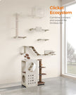 Cat Wall Furniture Set – Wood – Natural Finish – Includes 7 Pieces