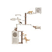 Cat Wall Furniture Set – Wood – Natural Finish – Space-Saving Design