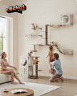 Cat Wall Furniture Set – Wood – Natural Finish – Space-Saving Design