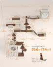 Cat Wall Furniture Set – Wood – Natural Finish – Space-Saving Design