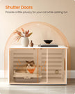 Cat Litter Box Enclosure – PCL – Cloud White – Hidden Design with Removable Divider and Shutter Doors