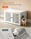 Cat Litter Box Enclosure – PCL – Cloud White – Hidden Design with Removable Divider and Shutter Doors