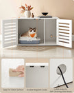 Cat Litter Box Enclosure – PCL – Cloud White – Hidden Design with Removable Divider and Shutter Doors