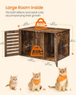 Cat Litter Box Enclosure – PCL – Rustic Brown – Removable Divider and 2 Shutter Doors