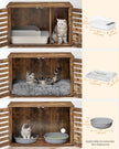 Cat Litter Box Enclosure – PCL – Rustic Brown – Removable Divider and 2 Shutter Doors