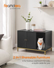 Cat Litter Box Enclosure – PCL – Black and Gold – Hidden Design with Scratching Mat