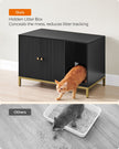 Cat Litter Box Enclosure – PCL – Black and Gold – Hidden Design with Scratching Mat