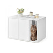 Cat Litter Box Enclosure – Plywood – Snow White – Toolless Assembly, Push-to-Open Doors