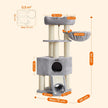 Cat Condo – PCT02W – Light Grey – Large Tower with Fluffy Plush Perch and Cuddle Cave
