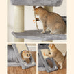 Cat Condo – PCT02W – Light Grey – Large Tower with Fluffy Plush Perch and Cuddle Cave