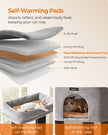 Heavy-Duty Cat Tower – Engineered Wood – Gray – 9 Scratching Posts, Self-Warming Pads, Dual Self-Groomers, Large Perch and Cave