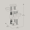 Cat Condo – Heavy-Duty Fabric – Dove Grey and Beige – Features Self-Warming Pads and 9 Scratching Posts
