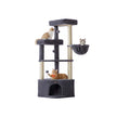 Cat Tree Tower – Engineered Wood – Dove Grey – Large Cave, Perches, and Scratching Posts