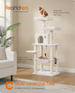 Cat Tower – Engineered Wood – Light Grey – Stable Design with Cat Cave