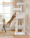 Cat Tower – Engineered Wood – Light Grey – Stable Design with Cat Cave
