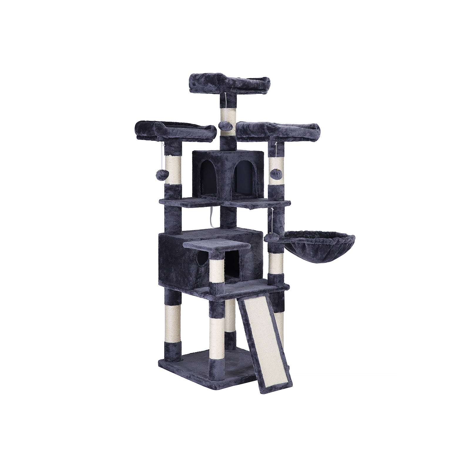 Cat Tree – Plywood and MDF – Smoky Gray – XXL 168 cm Cat Condo