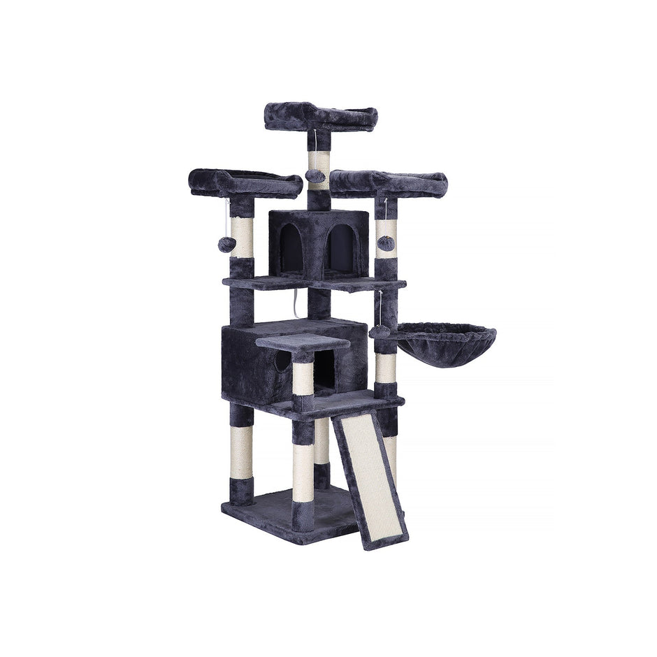 Cat Tree – Plywood and MDF – Smoky Gray – XXL 168 cm Cat Condo