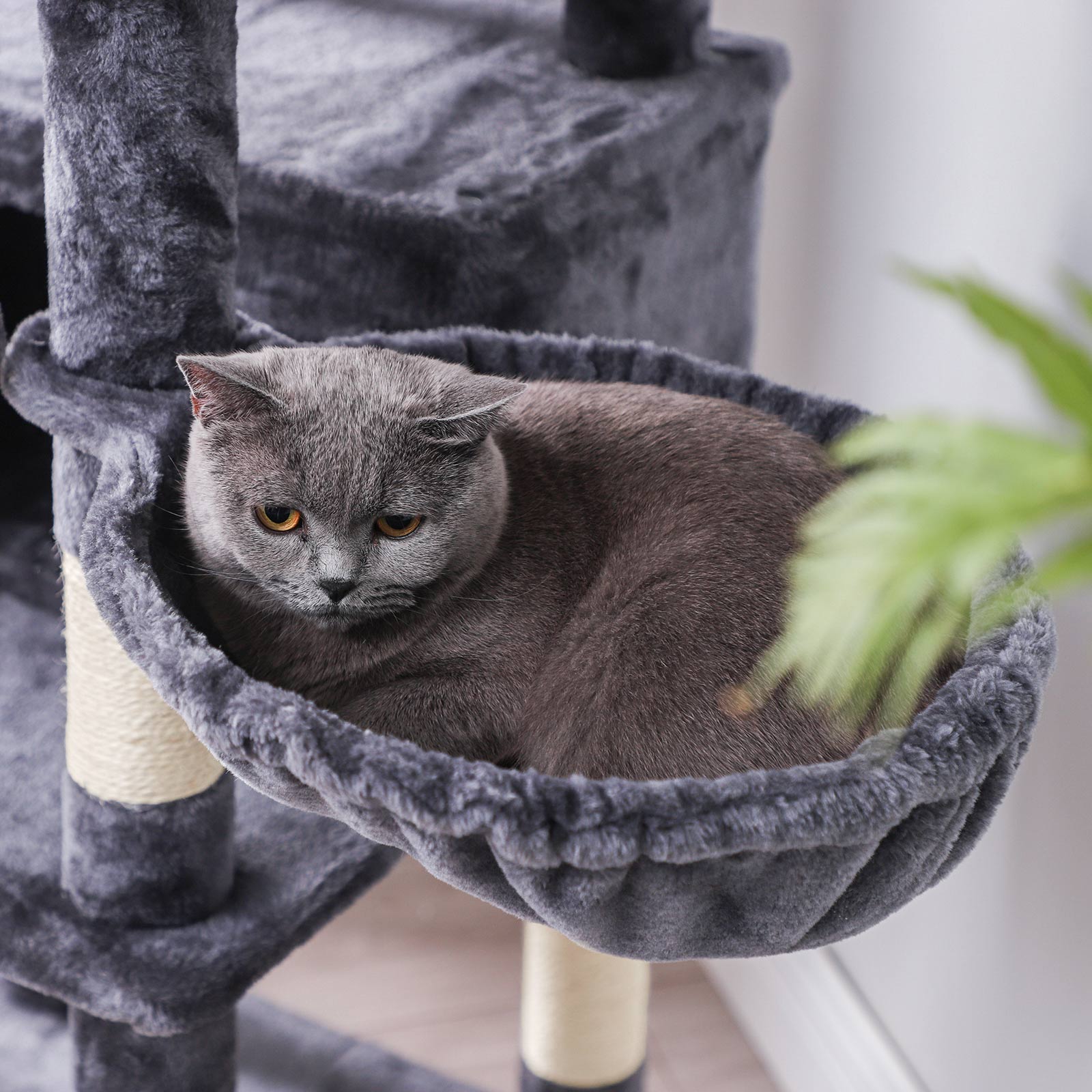 Cat Tree – Plywood and MDF – Smoky Gray – XXL 168 cm Cat Condo