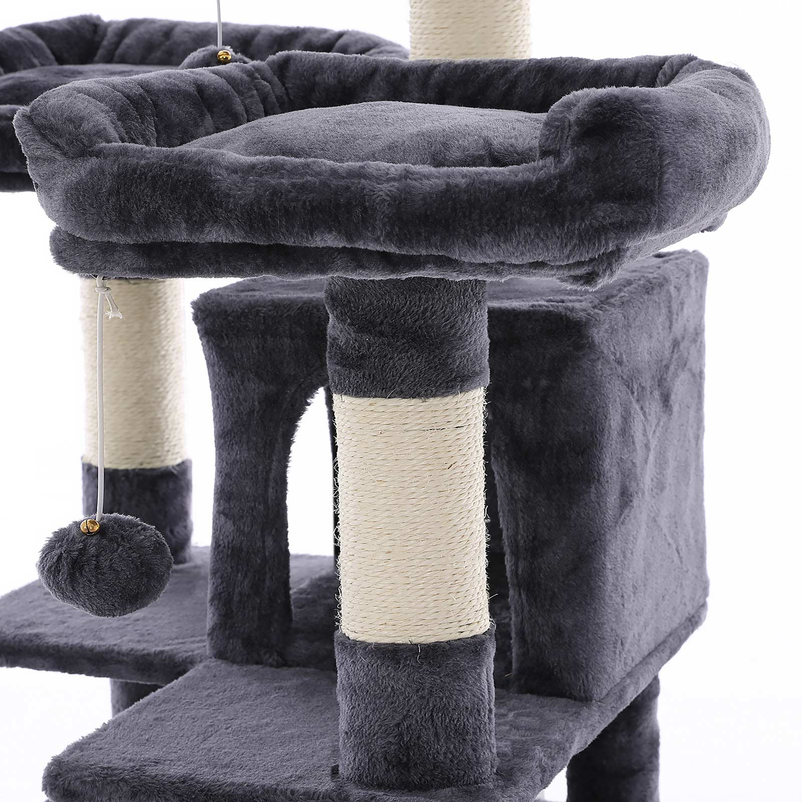 Cat Tree – Plywood and MDF – Smoky Gray – XXL 168 cm Cat Condo