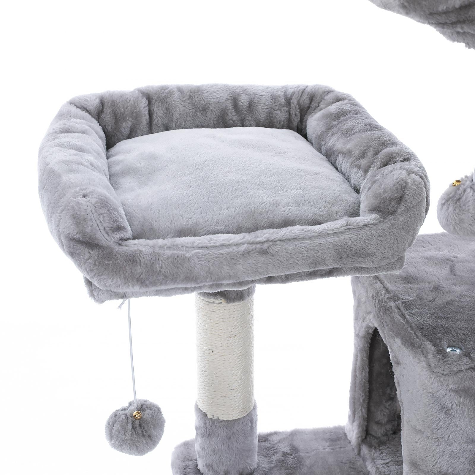Cat Tree – Wood and Fabric – Light Grey – XXL Design 168 cm